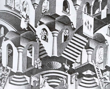 Fragmento de un grabado de MC Escher